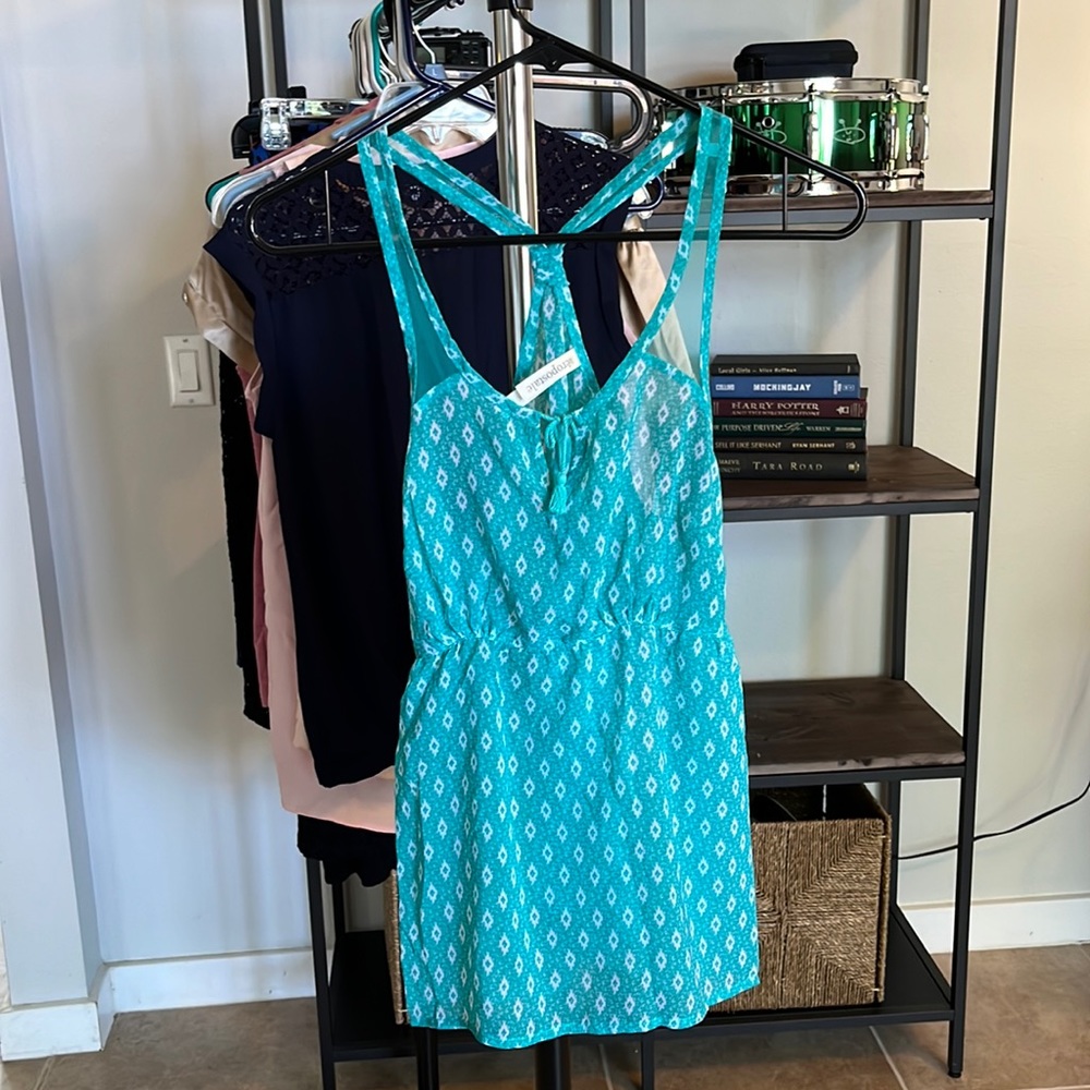 Aqua and white tank